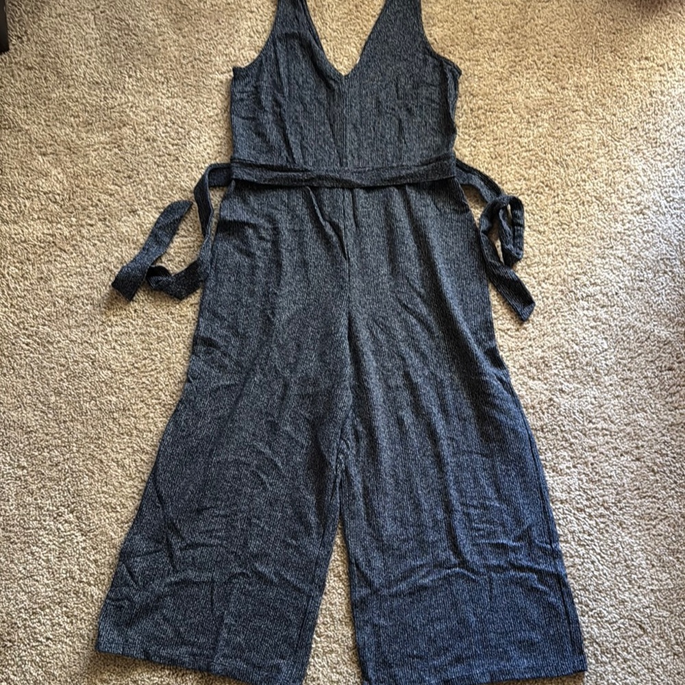 GAP Blue Jumpsuit V-Neck Wide Leg Design